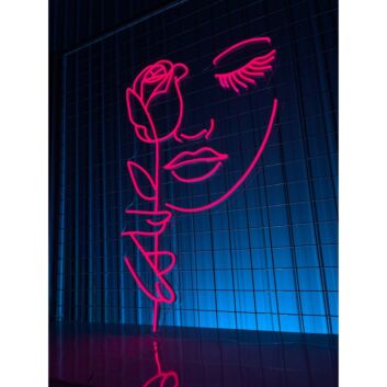Rose Woman Girl Flower Neon Led Light Womanr Bar Hanging Led Neon Sign Light Bar