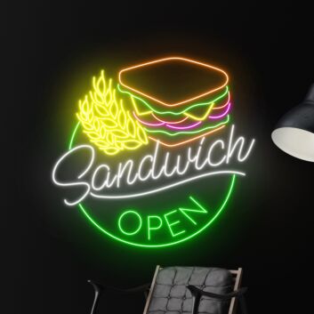 Sandwich Open Restaurant Led Neon Sign Sandwiches Neon Light