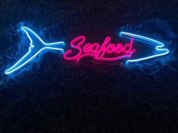 Sea Food Led Neon Sign Seafood Restaurant Led Sign Seafood Market
