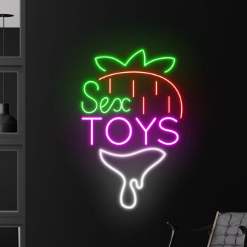 Sex Toys Strawberry Led Neon Sign Custom Sex Toy Led Sign