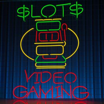 Slots Video Gaming Arcade Bar Hanging Led Neon Sign