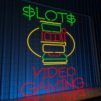Slots Video Gaming Arcade Bar Hanging Led Neon Sign