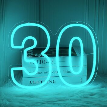 Number Thirty LED Neon Sign