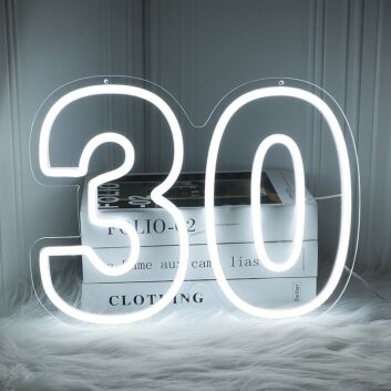 Number Thirty LED Neon Sign