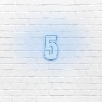 Number Five LED Illuminated Sign