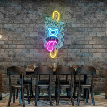 Acrylic Art Work Ice Cream Light Business Logo Artwork Uv Neon Bar Sign