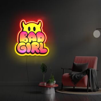 Bad Girl Uv Printed Neon Artwork Embrace Your Rebel Spirit