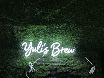 Yulis Brew White LED Neon Sign