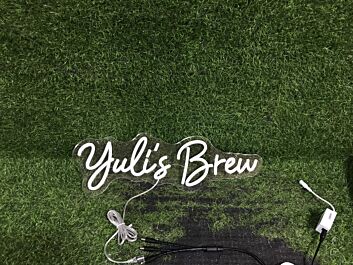 Yulis Brew White LED Neon Sign