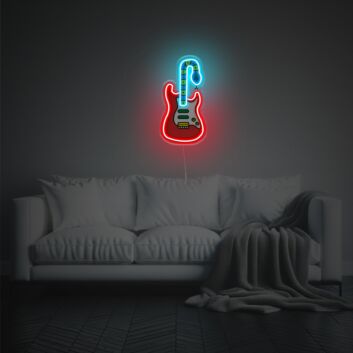 Electric Guitar With Snake LED Neon Acrylic Artwork