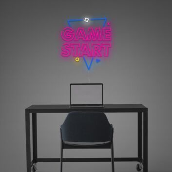 Game Start With Triangle LED Neon Sign