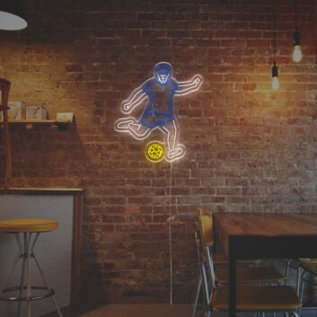 Guy Kicking A Soccer LED Neon Sign