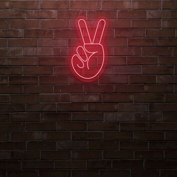 Peace Fingers LED Sign