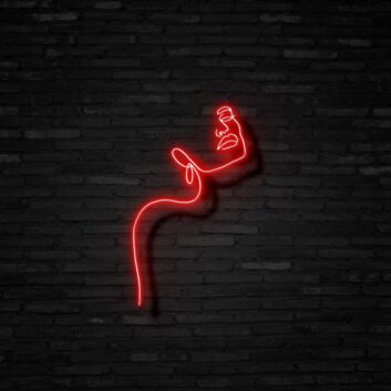 Woman Face Line Art Neon Sign