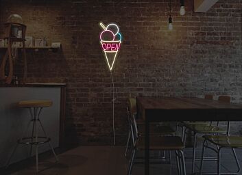Ice Cream Open Neon Sign