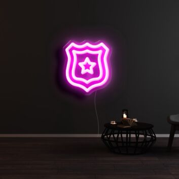 Sheild with Star Neon Sign