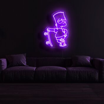 The Simpsons Simpson with Skateboard Neon Sign
