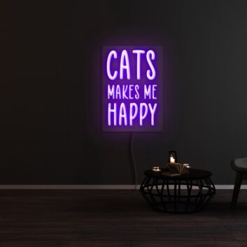 Cats Make Me Happy Neon Sign