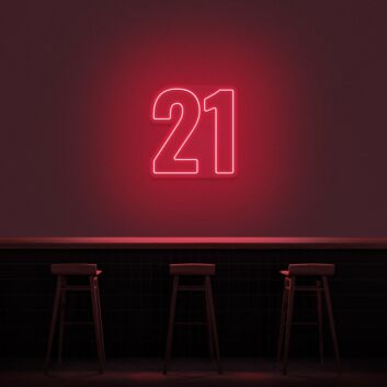 21 Neon Number Neon Sign