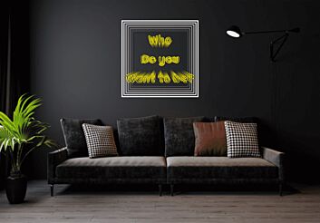 Who Do You Want To Be Yellow Infinity Mirror Neon Sign