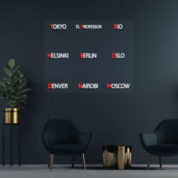 Character Names Collage Neon Sign