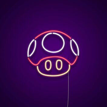 Mario Mushroom Neon Sign