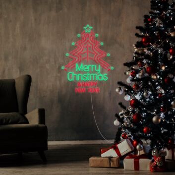 Merry Christmas And Happy New Year Neon Sign