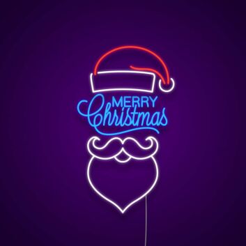 Merry Christmas Santa Neon Sign