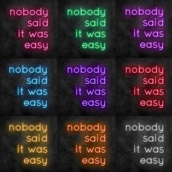 Nobody Said It Was Easy Neon Sign