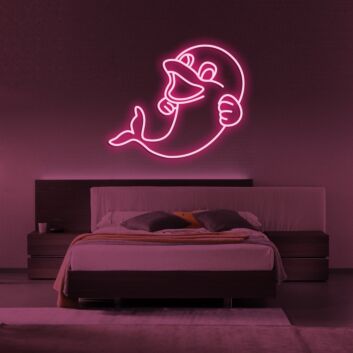 The Happy Dolphin Neon Sign