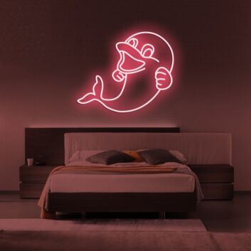 The Happy Dolphin Neon Sign