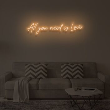 All you need is love" LED neon sign