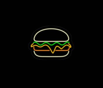 Fast Food Burger Neon Sign