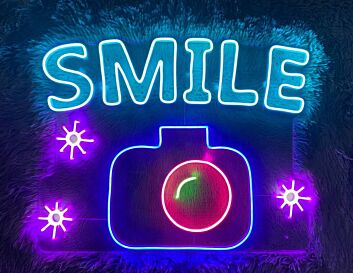 Smile Camera Neon Sign