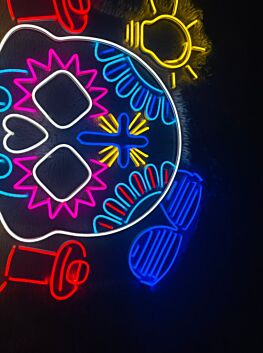 Skull Calavera Neon Sign