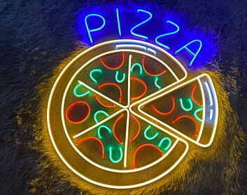 Pizza Slices Restaurant Neon Sign