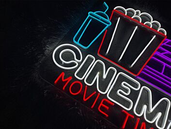 Cinema Movie Time Neon Sign