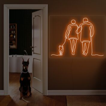 Couple Walk Together Neon Sign For Home Decor