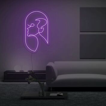 Womans Side Face Line Neon sign