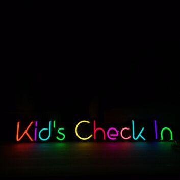 Kids Check In Neon Sign