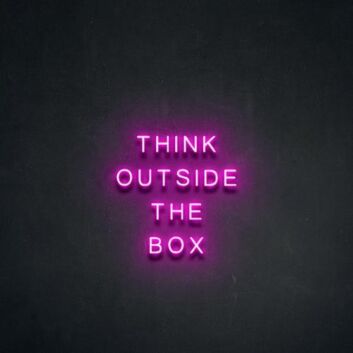&#39;Think Outside The Box&#39; Neon Sign