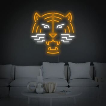 Led Neon Tiger Wall Decor Orange And White Neon Sign