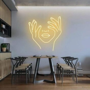 &#39;Holding Face&#39; Neon Sign
