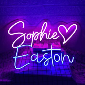 Sophie And Easton Neon Customize Your Name Signs With Heart Neon Sign