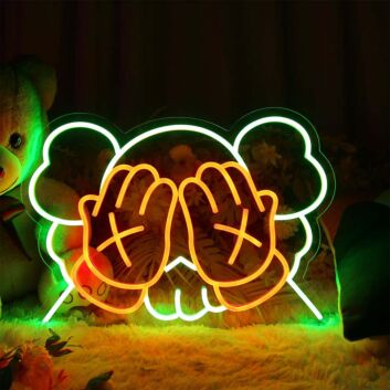 KAWS Covering Eyes Neon Sign