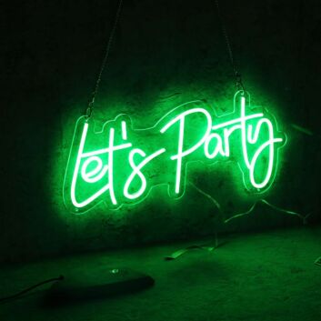 Lets Party Green Neon Sign