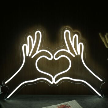 Heart With Fingers Neon Sign