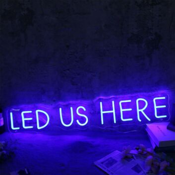 LED US HERE Blue Neon Sign