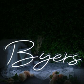 Byers White Neon Sign
