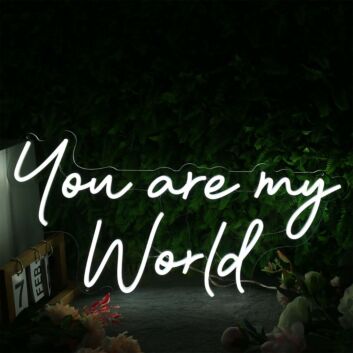 You Are My World White Neon Sign